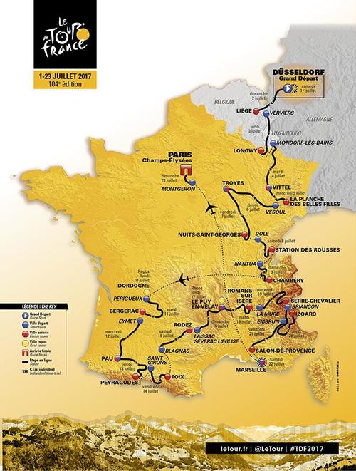 Le Tour de France 2017 map